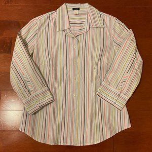J.Crew Women's Multicolor Striped Button Down Shirt Medium
